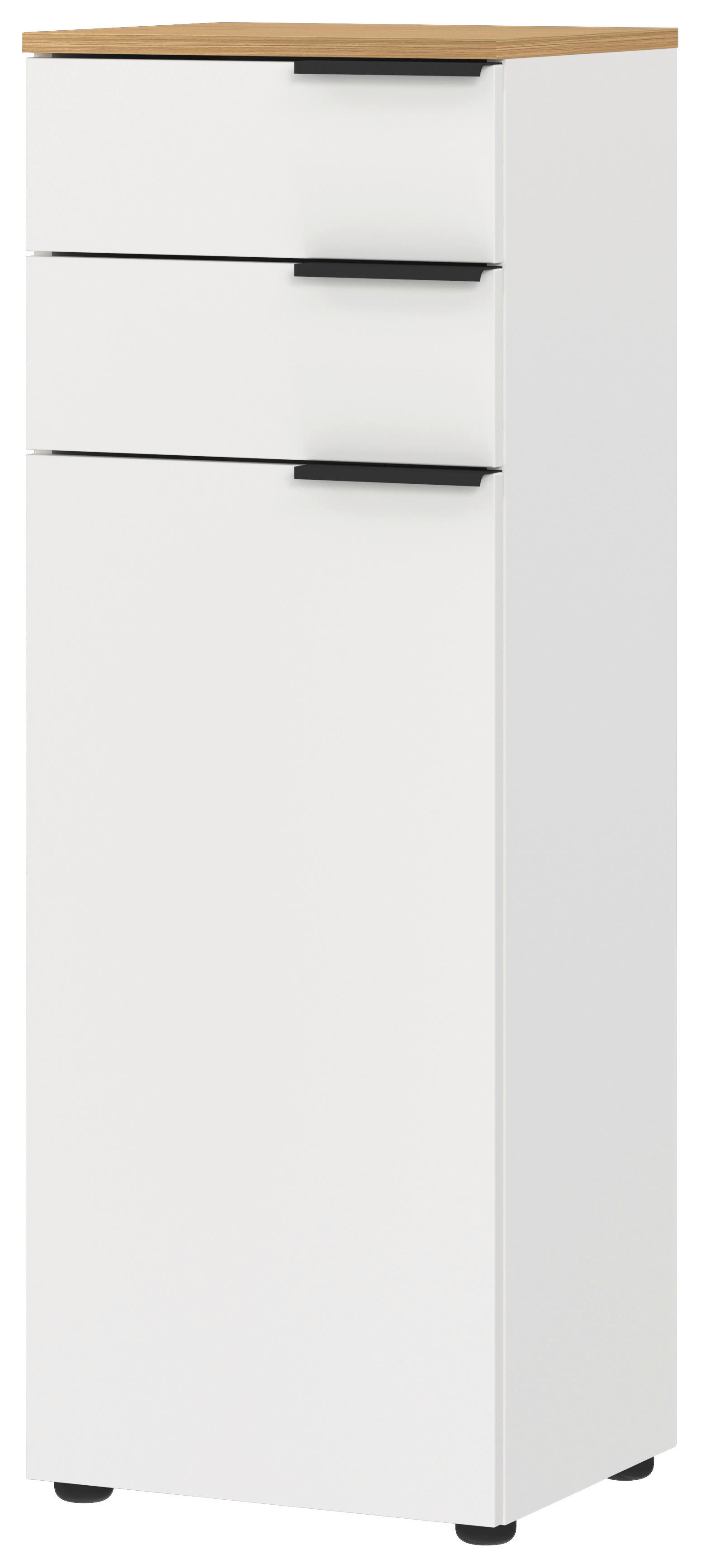 Schrank 6006-633 weiß Eiche Navarra Nachbildung B/H/T: ca. 39x111x34 cm 6006-633 - Eiche/weiß (39,00/111,00/34,00cm) - Germania