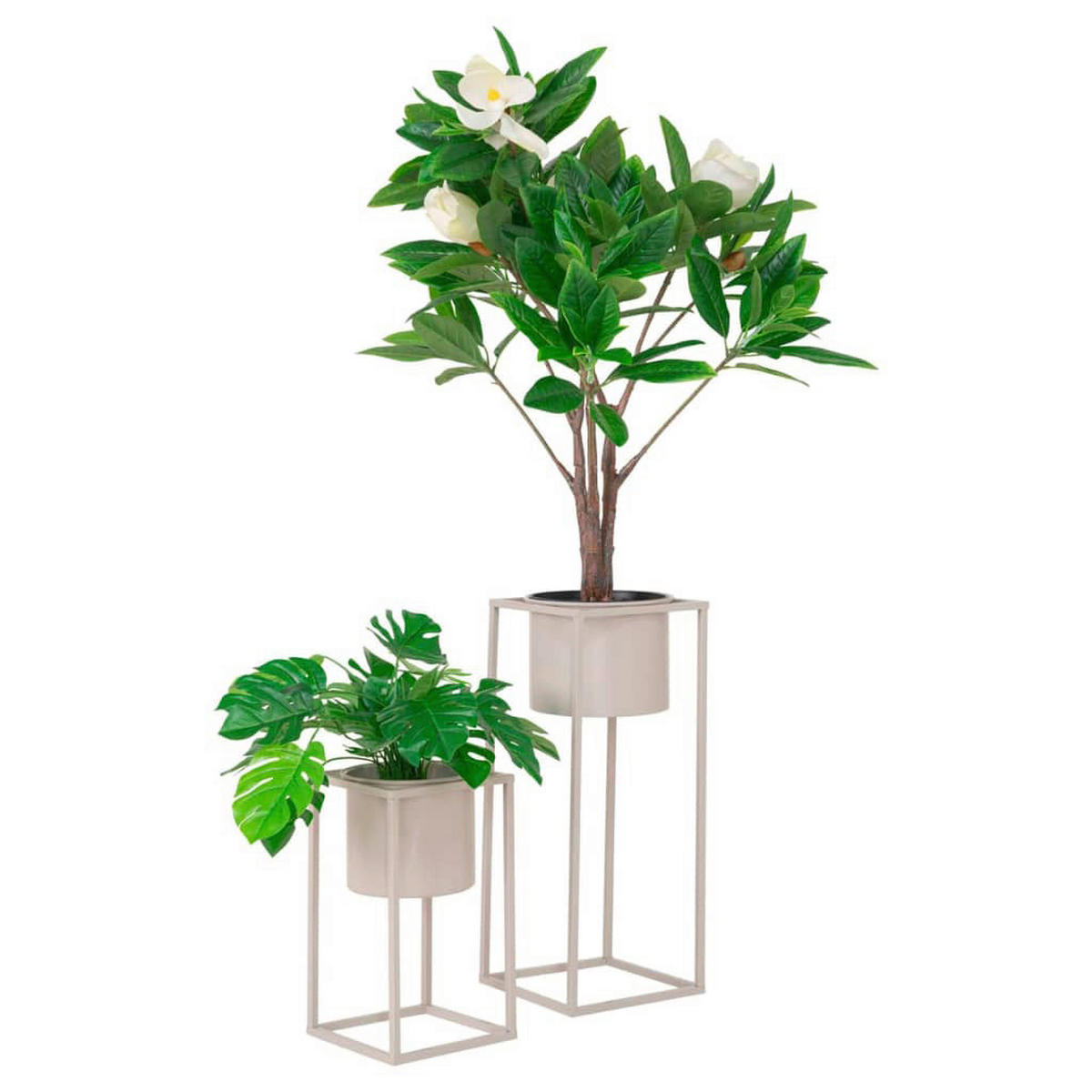 Housenordic Blumenständer Marla grau Stahl Marla - beige/grau - Housenordic