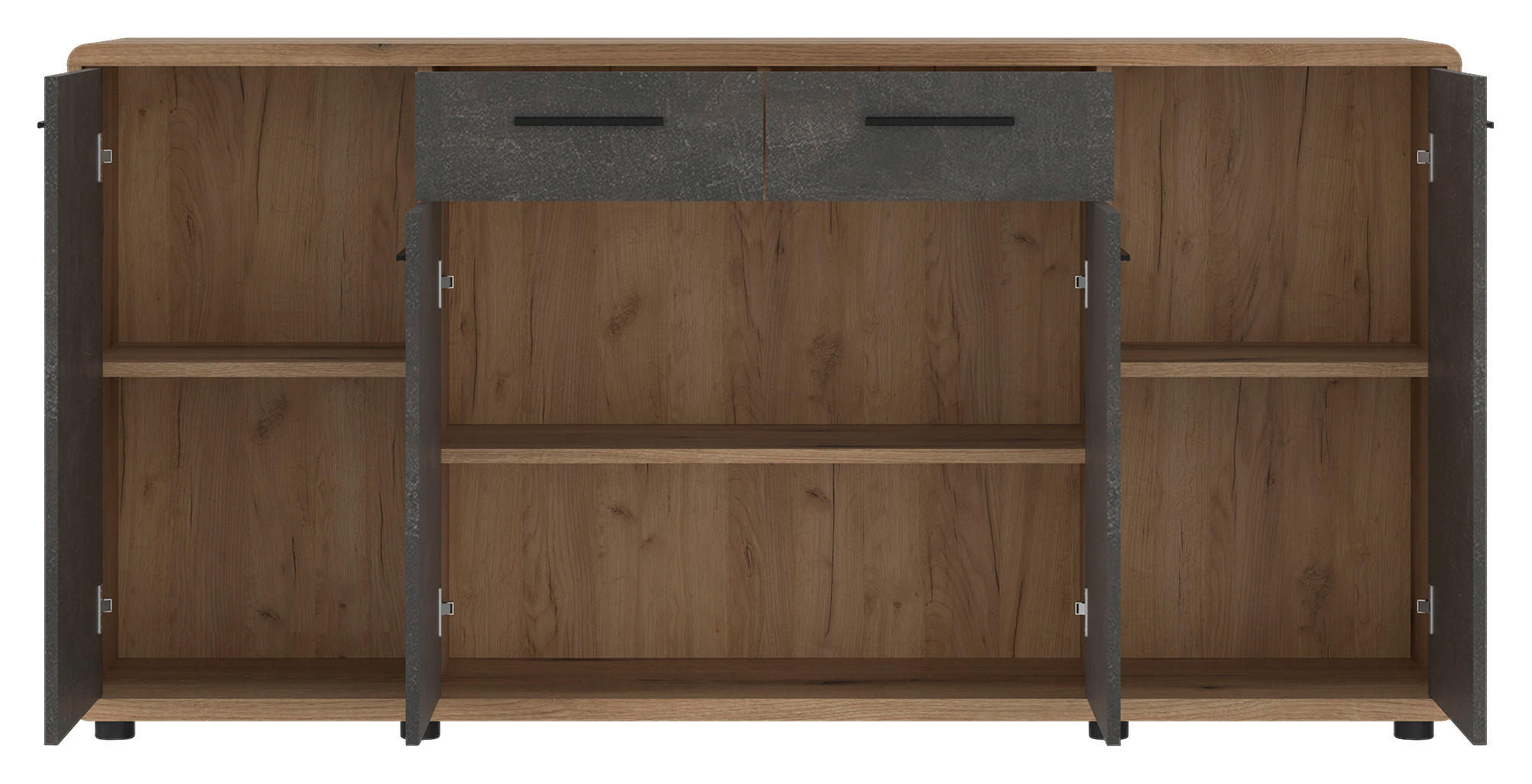 Kommode Fontana Eiche Evoke Coast Nachbildung Beton dunkel Optik B/H/T: ca. 174x87x40 cm Fontana - Eiche/Beton (174,00/87,00/40,00cm)