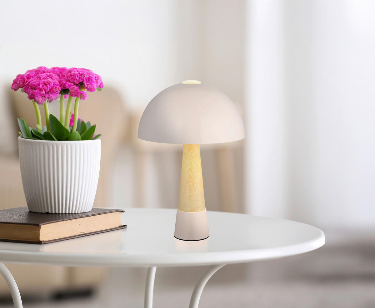 GLOBO Tischleuchte PAULIN 51570121 schwarz champagner braun Metall Kunststoff H/D: ca. 36,5x25 cm E27 1 Brennstellen PAULIN - braun/champagner (25,00/36,50cm) - GLOBO