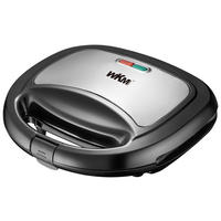 WKM Sandwichtoaster ST-850.1 schwarz stahlfarbig Kunststoff Metall B/H/T: ca. 23,5x7,7x21 cm Sandwich-Toaster ST-850.1 - schwarz/stahlfarbig (23,50/7,70/21,00cm) - WKM