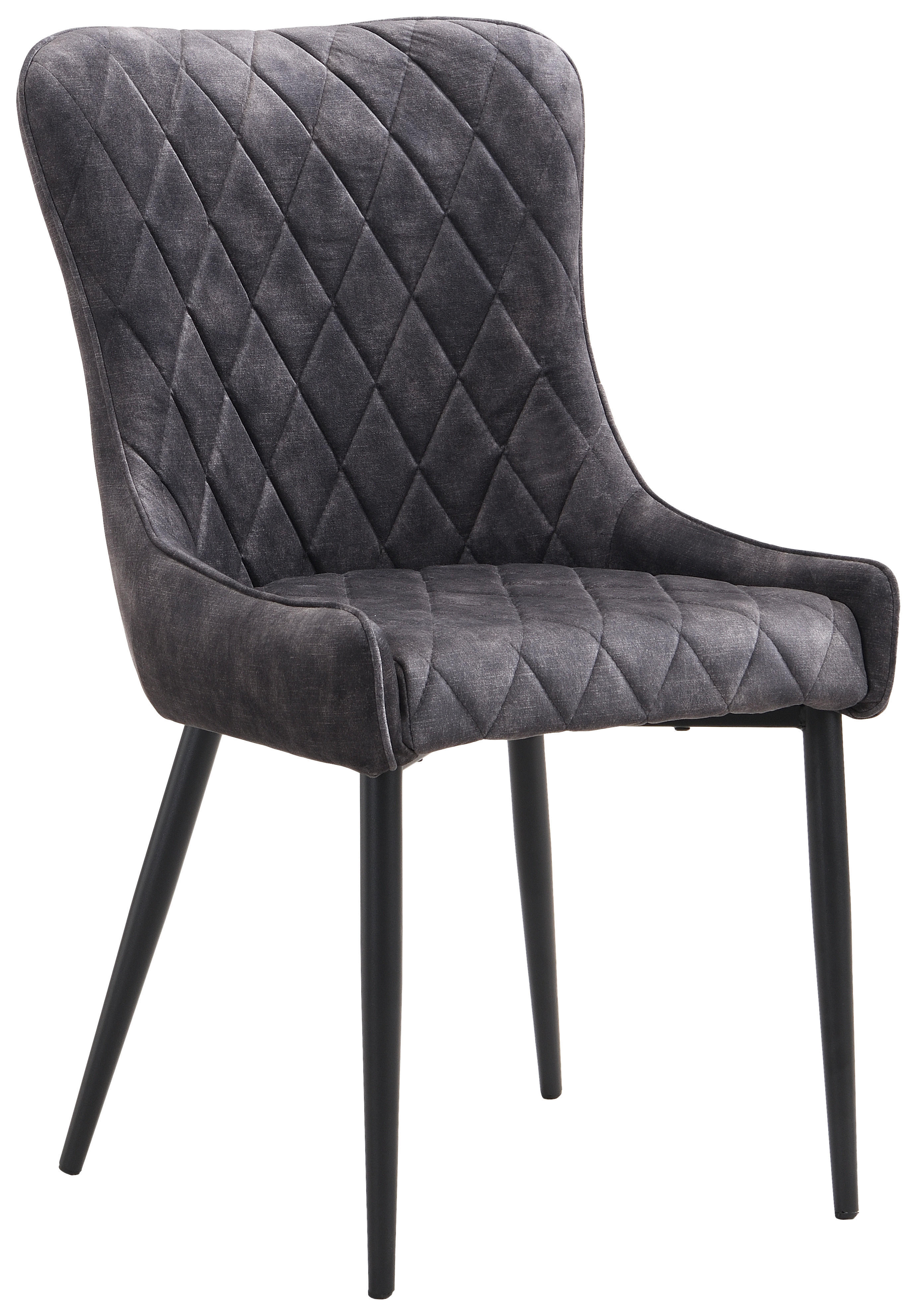 Stuhl Jackson anthrazit Samtoptik B/H/T: ca. 51x95x60 cm Jackson - schwarz/anthrazit (51,00/95,00/60,00cm)