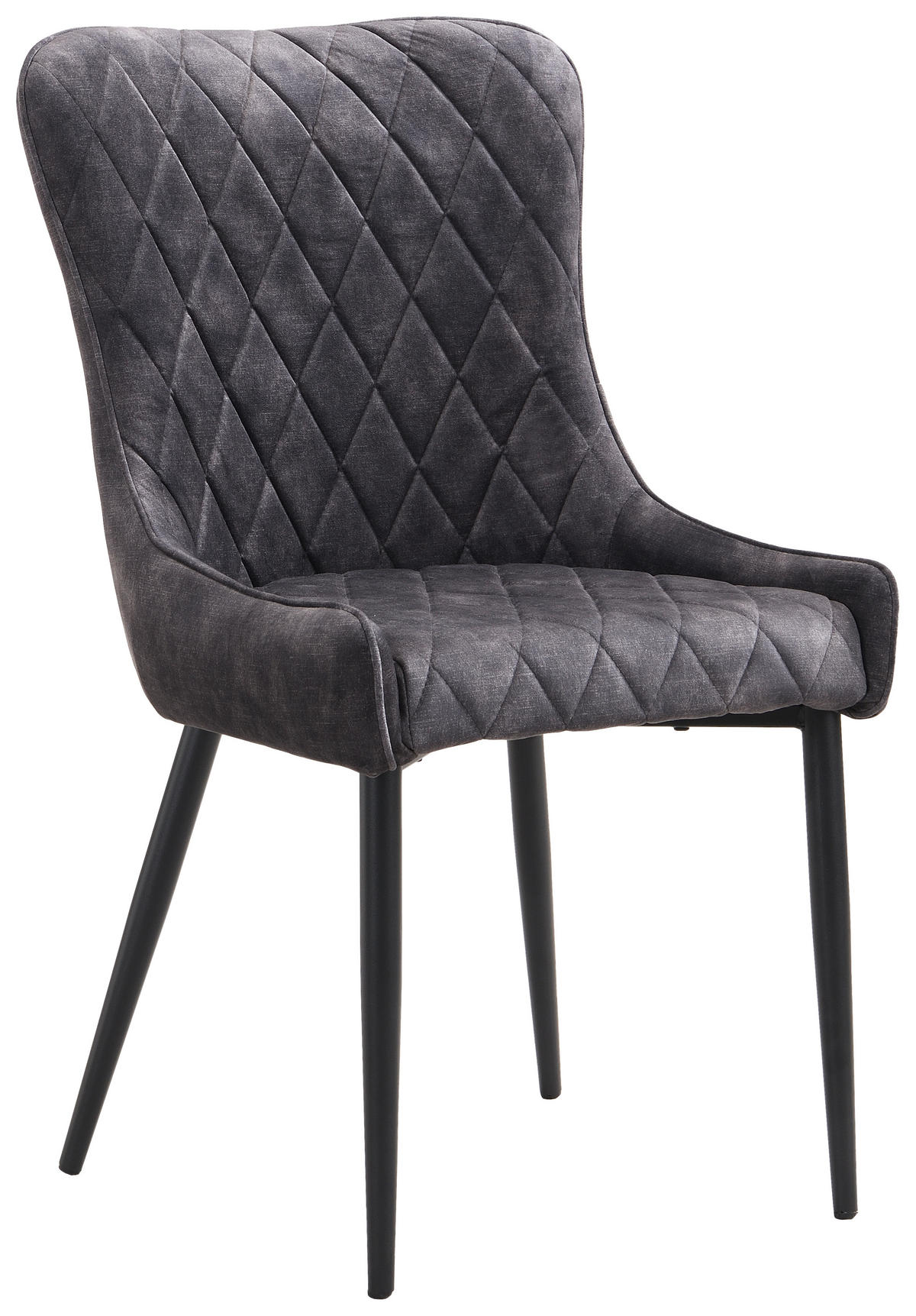 Stuhl Jackson anthrazit Samtoptik B/H/T: ca. 51x95x60 cm Jackson - schwarz/anthrazit (51,00/95,00/60,00cm)