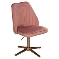 Drehstuhl rosa gold Stoff Eisen Drehstuhl - gold/rosa (60,00/80,00/60,00cm) - Wohnling