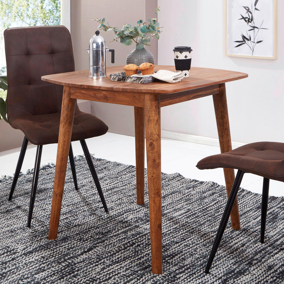 Esstisch natur B/H/T: ca. 80x78x80 cm Esszimmertisch - natur (80,00/78,00/80,00cm) - Wohnling