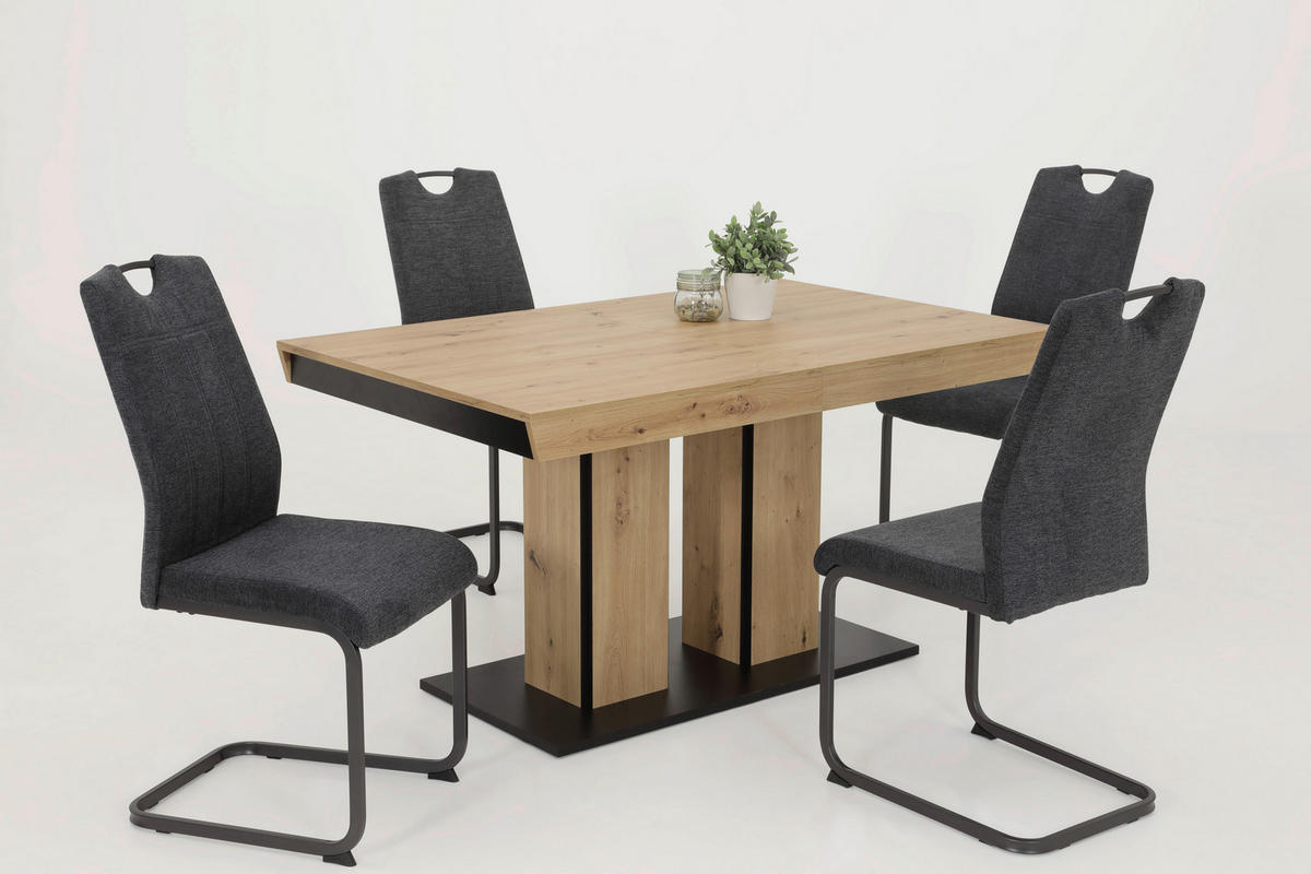 Essgruppe Britta I Eiche anthrazit Holzwerkstoff B/H/T: ca. 220x76x90 cm Britta I - Eiche/anthrazit (220,00/76,00/90,00cm) - Hela