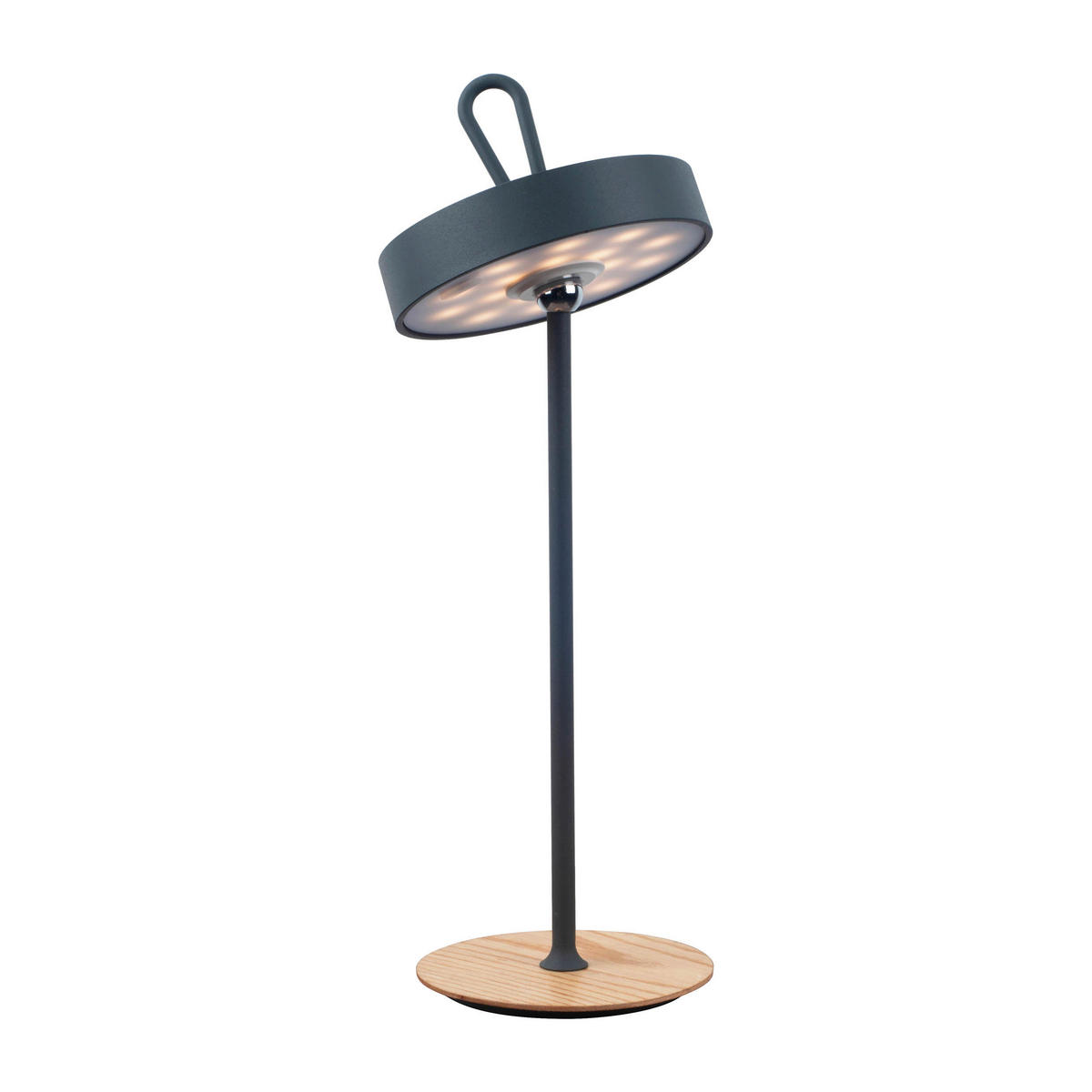Näve Leuchten LED-Tischleuchte grau Holz Kunststoff Metall B/H/T/D: ca. 13x36x13x13 cm ELLI - grau (13,00/36,00/13,00cm) - Näve Leuchten