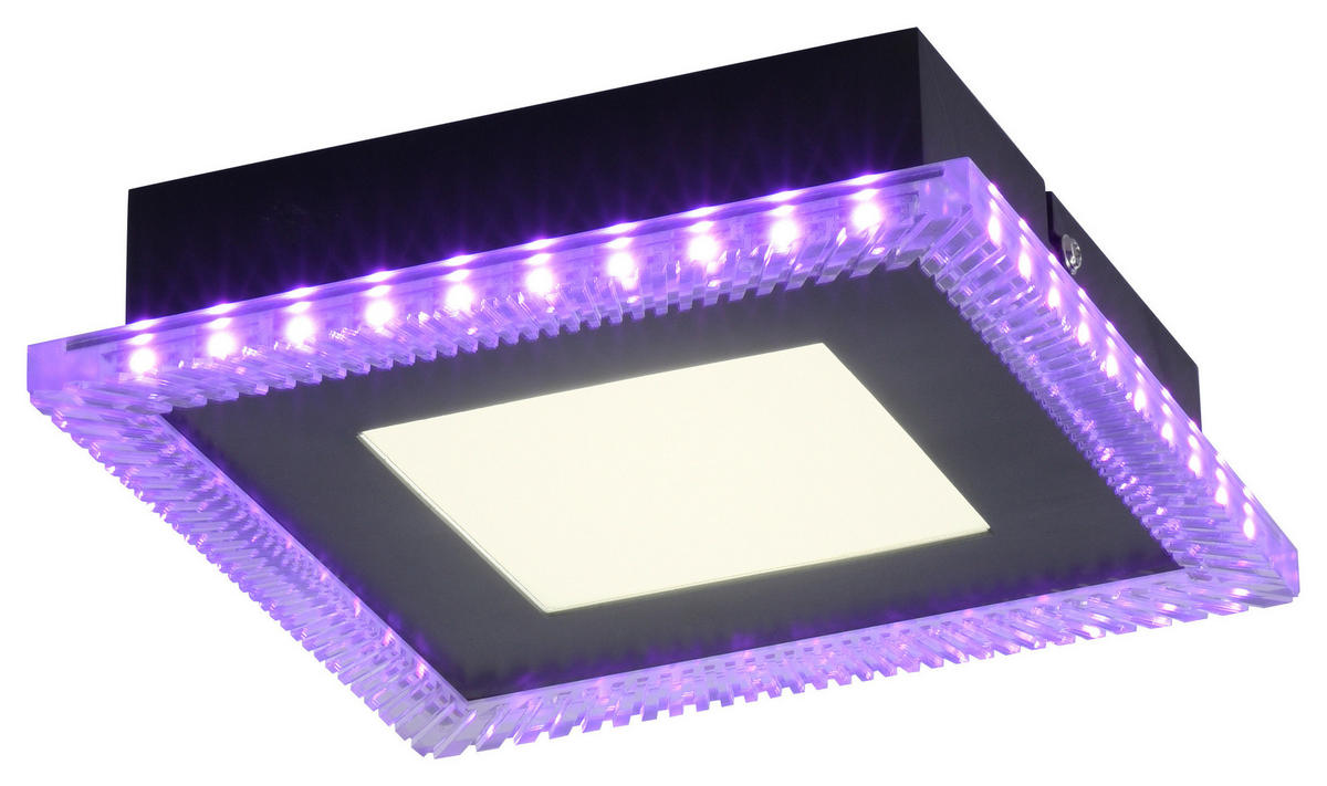 Just Light LED-Deckenleuchte 14510-18 schwarz Kunststoff B/H/L: ca. 20x5x20 cm ACRI - schwarz (20,00/20,00/5,00cm) - Just Light