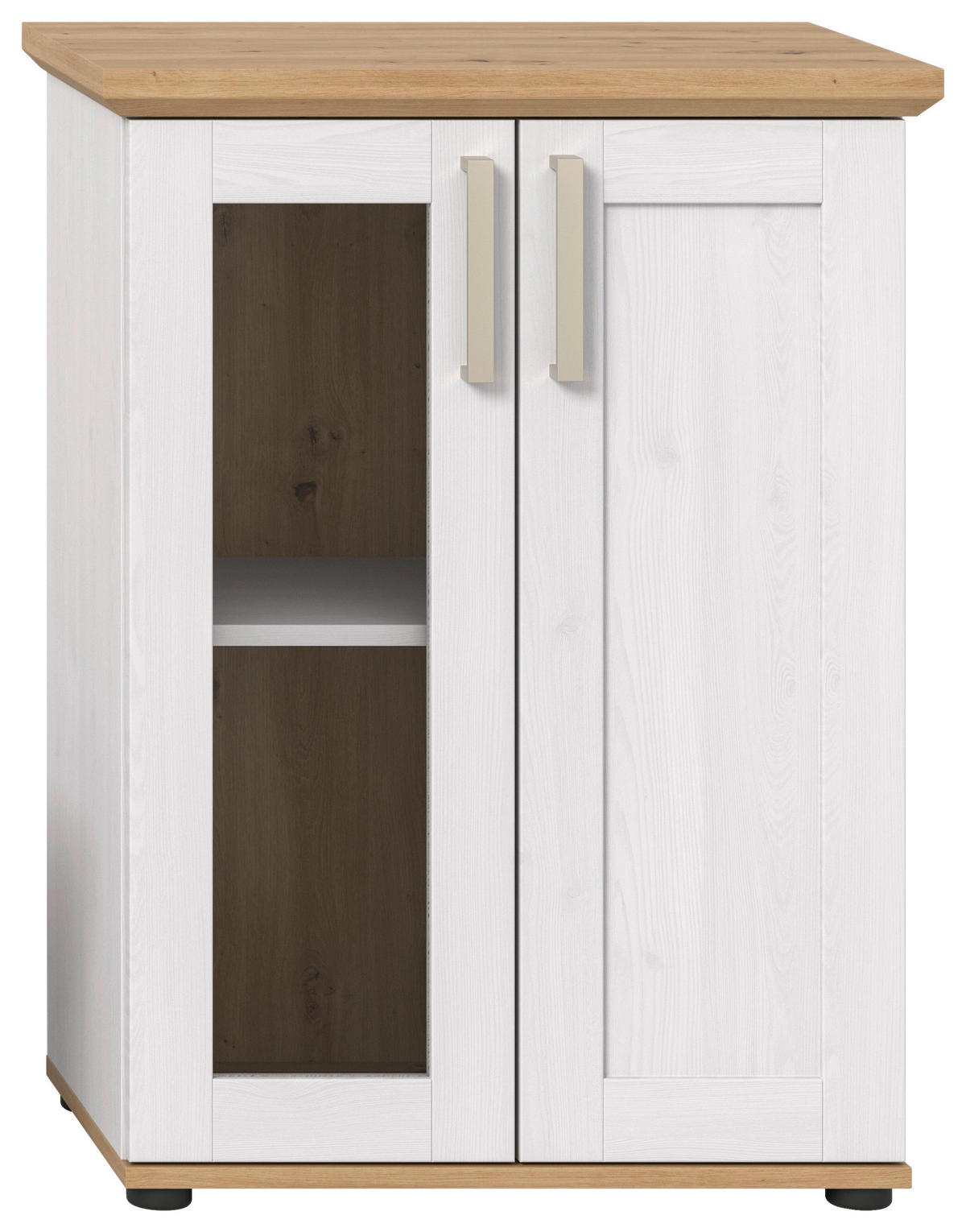 Vitrinenschrank VERONA Lärche Nachbildung Eiche Nachbildung B/H/T: ca. 64x88x37 cm VERONA - Eiche/Lärche (64,00/88,00/37,00cm) - xonox.home