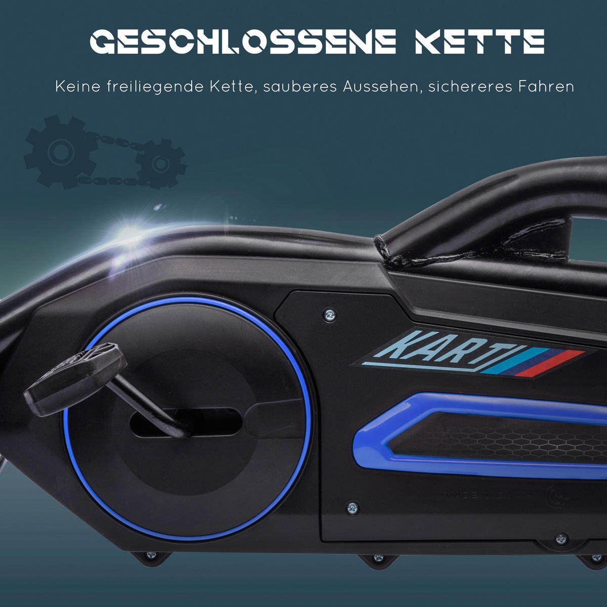 HOMCOM Go Kart blau B/H/L: ca. 58x58,5x100 cm Go Kart - blau (100,00/58,00/58,50cm) - HOMCOM