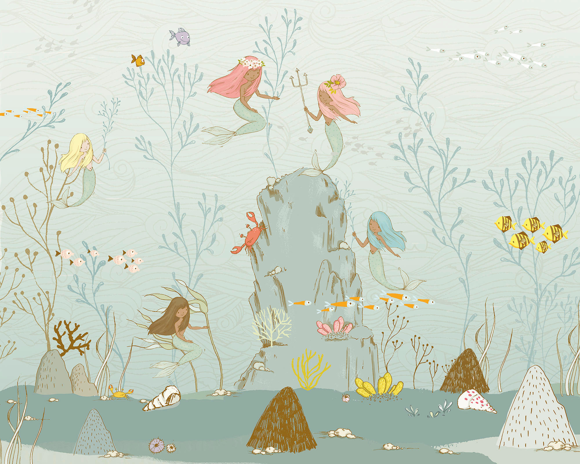 Komar Fototapete Mermaids B/L: ca. 350x280 cm Mermaids - (350,00/280,00cm) - Komar