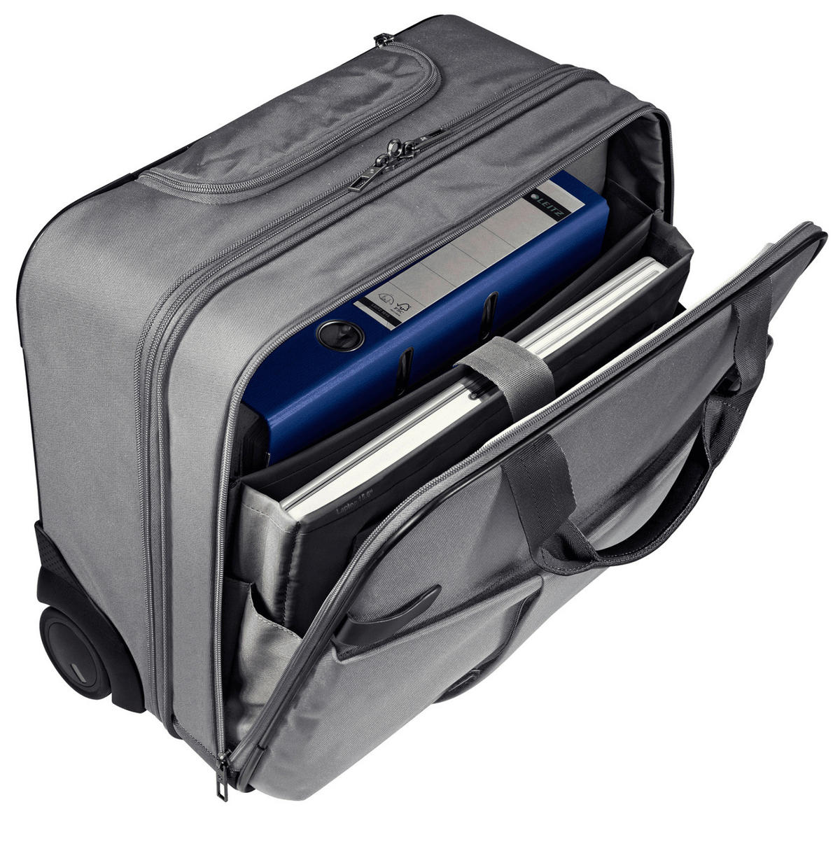 Leitz Trolley silber Polyester B/H/L: ca. 23x37x43 cm Notebook_Trolley_Complete_Leitz - silber/grau (43,00/23,00/37,00cm) - Leitz