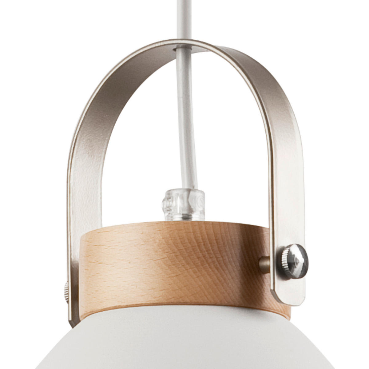 Lamkur Pendelleuchte DANIELLE 31804 weiß Stahl Holz H/L: ca. 76x47 cm E27 2 Brennstellen Danielle - weiß (47,00cm) - Lamkur