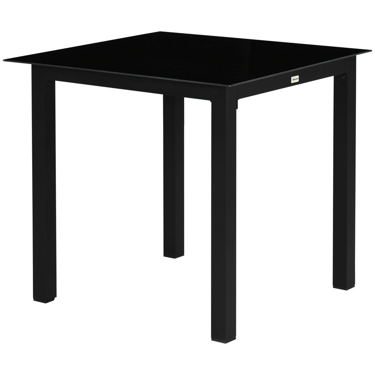 Outsunny Gartentisch schwarz Aluminium B/H/L: ca. 80x80x74 cm Gartentisch - schwarz (74,00/80,00/80,00cm) - Outsunny