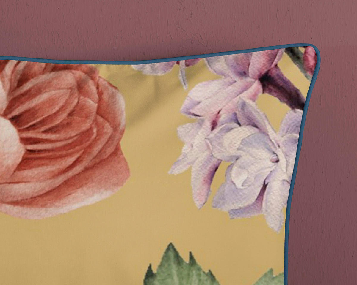 Baumwoll Bettwäsche Fiori Satin Fiori - ocker (155,00/220,00cm) - Descanso