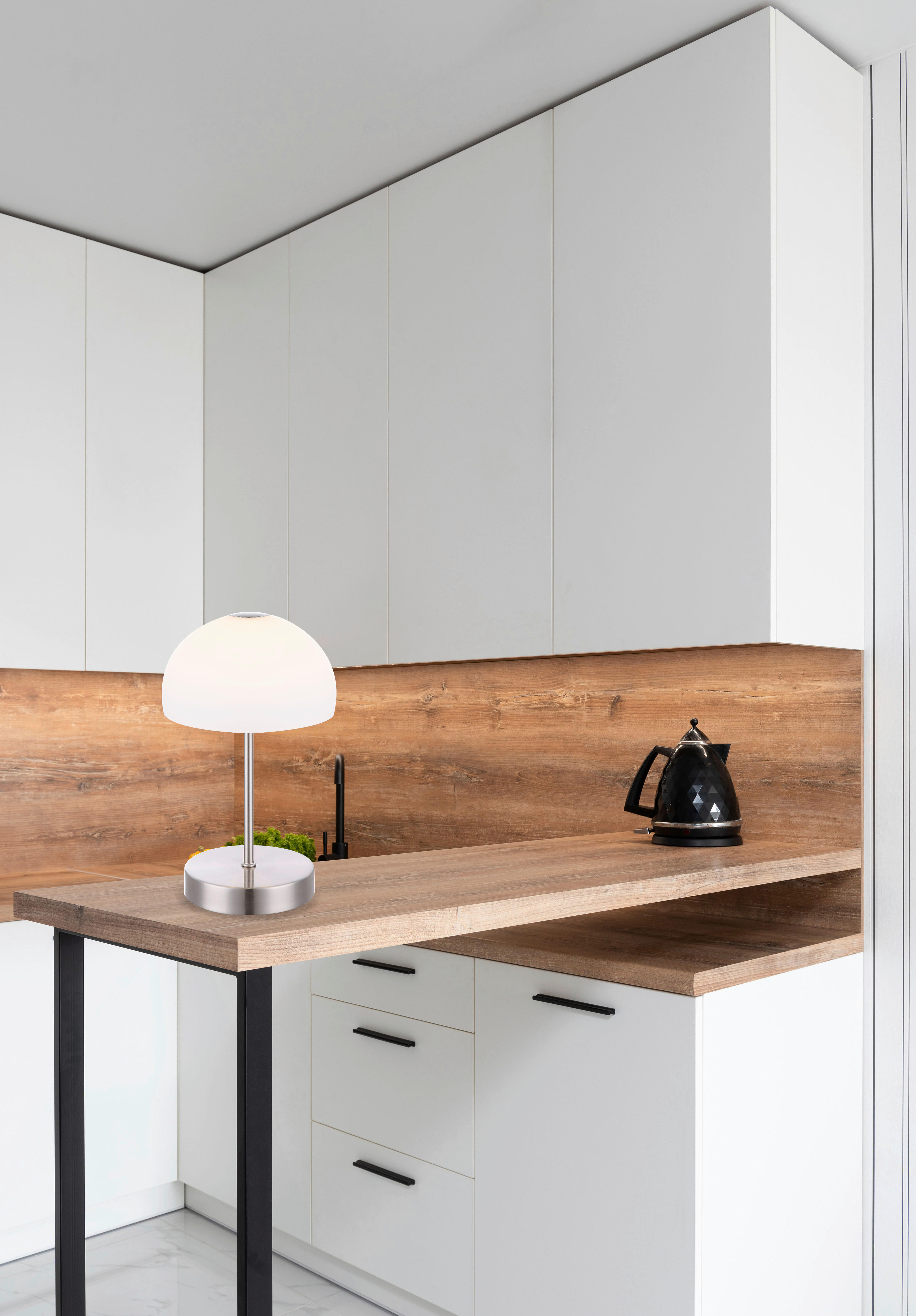 GLOBO LED-Tischleuchte nickel matt Metall H/D: ca. 27x15 cm SNOWFLAKE - nickel matt (15,00/27,00cm) - GLOBO