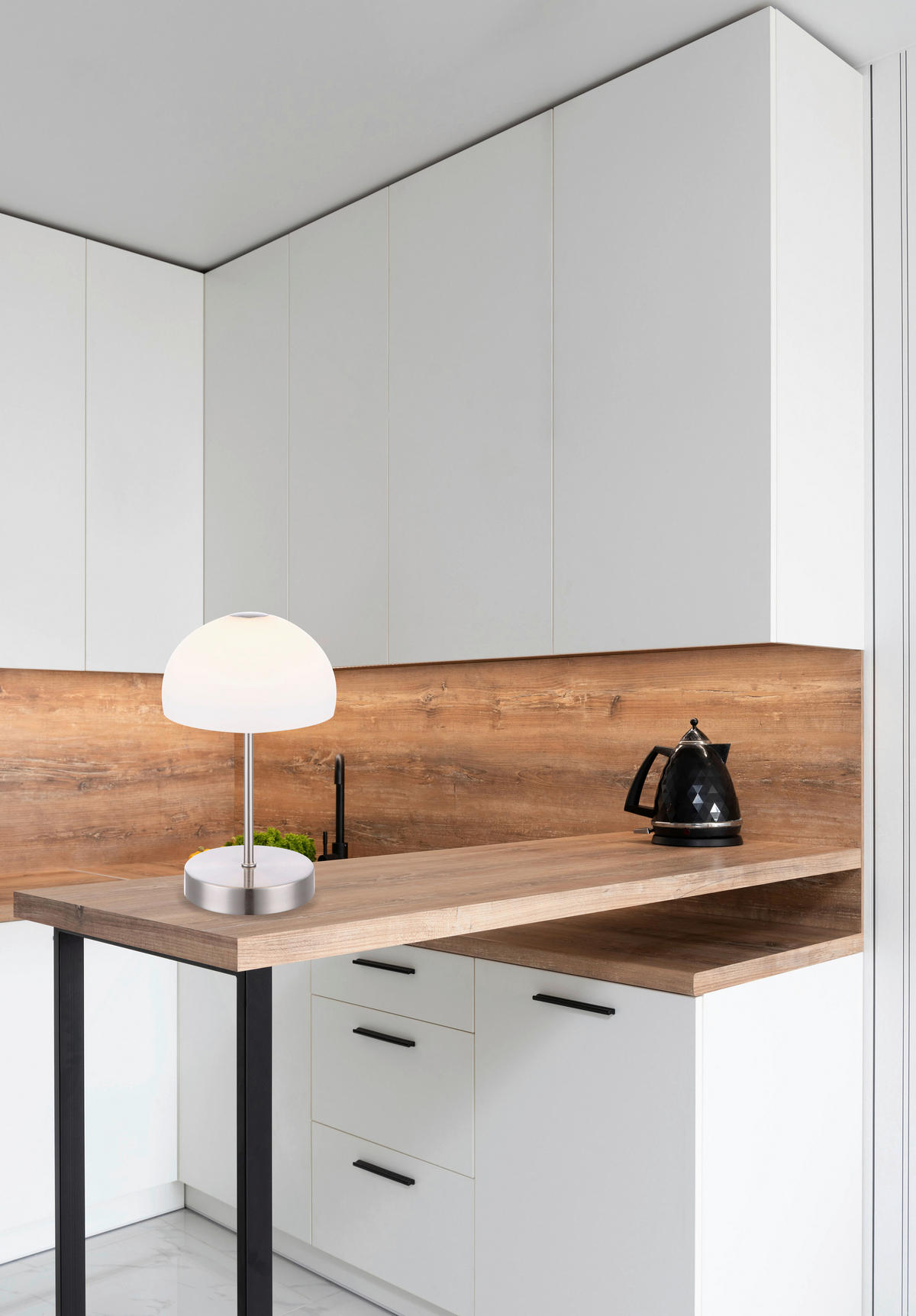 GLOBO LED-Tischleuchte nickel matt Metall H/D: ca. 27x15 cm SNOWFLAKE - nickel matt (15,00/27,00cm) - GLOBO