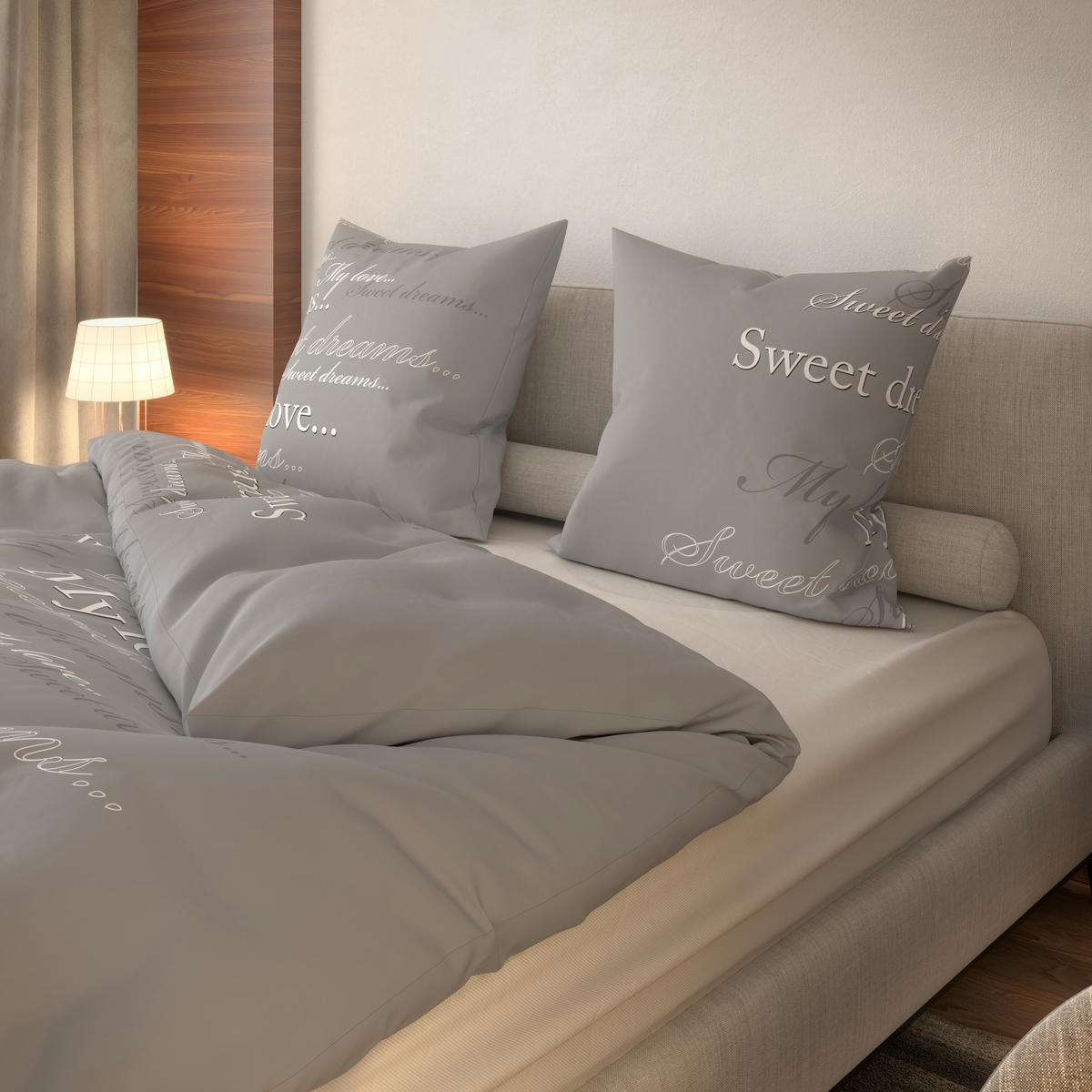 Microfaser Bettwäsche Bettwäsche_Microfaser_SweetDreams - grau (200,00/200,00cm)