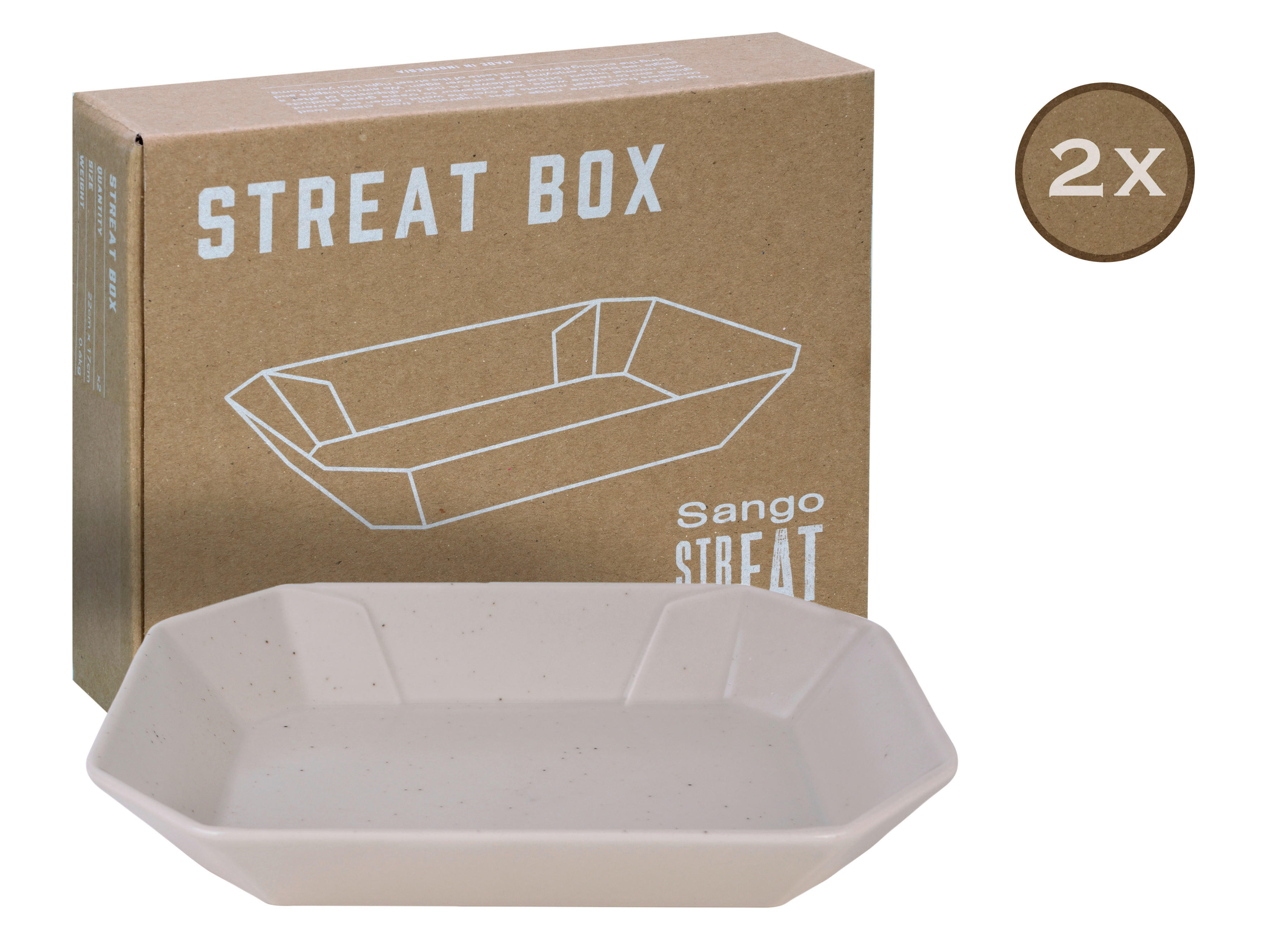 CreaTable Servierset Streat Box creme Steinzeug B/T: ca. 17x22 cm Streat Box - creme (17,00/22,00cm) - CreaTable