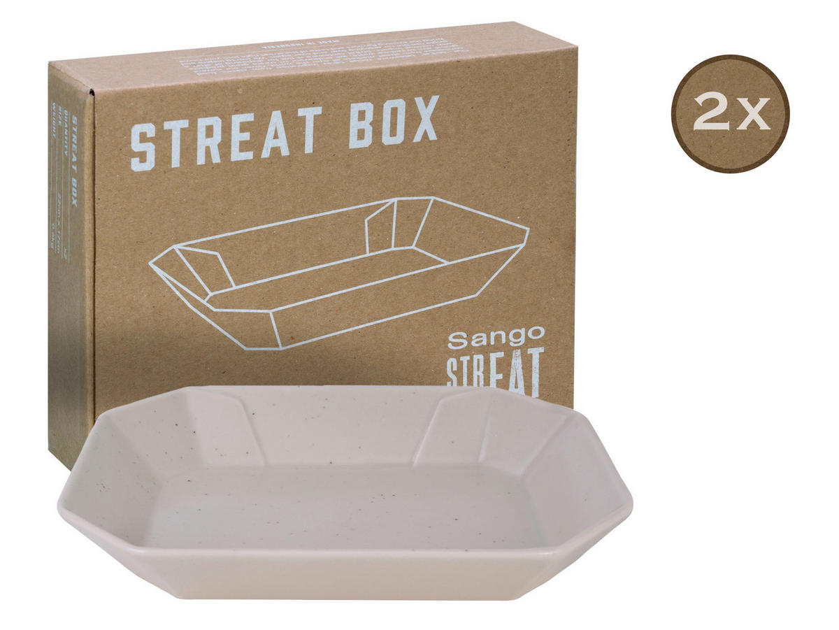 CreaTable Servierset Streat Box creme Steinzeug B/T: ca. 17x22 cm Streat Box - creme (17,00/22,00cm) - CreaTable
