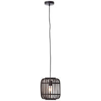 Brilliant Pendelleuchte Woodrow 93777/76 natur schwarz Bambus Metall B/H/T: ca. 21x130x21 cm E27 1 Brennstellen Pendelleuchte Woodrow 93777/76 - natur/schwarz (21,00/130,00/21,00cm) - Brilliant