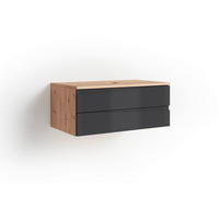 Waschbeckenunterschrank SHAPE Eiche Artisan Nachbildung anthrazit B/H/T: ca. 80x33x47 cm SHAPE - Eiche/anthrazit (80,00/33,00/47,00cm) - byLIVING