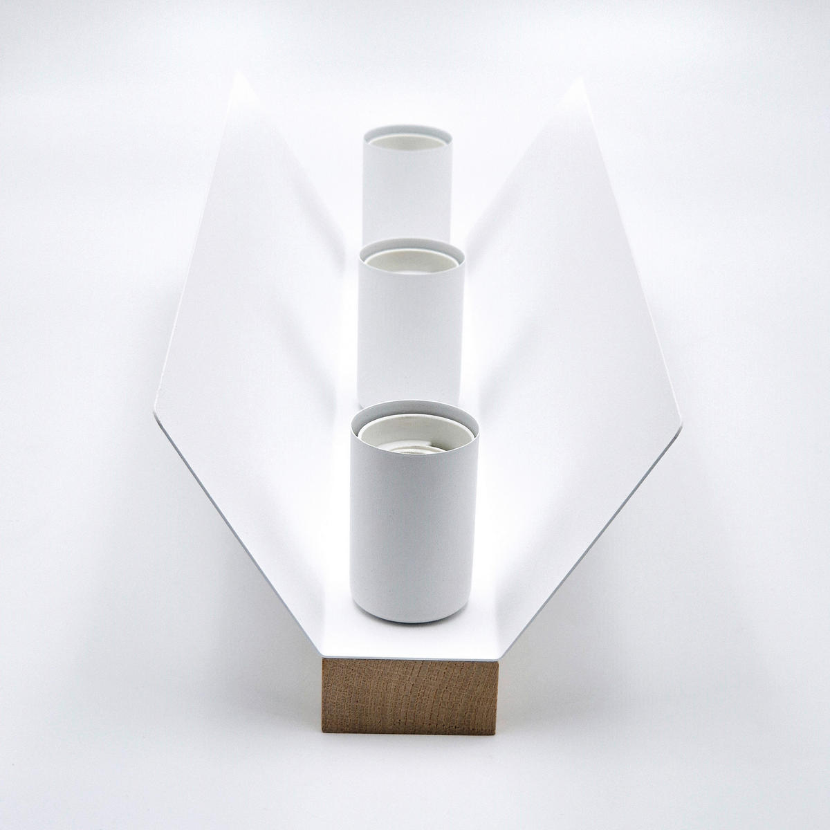 Lamkur Deckenleuchte Eiche weiß Stahl Glas B/H/L: ca. 12x11,5x40 cm E27 3 Brennstellen ESME - Eiche/weiß (40,00/12,00/11,50cm) - Lamkur