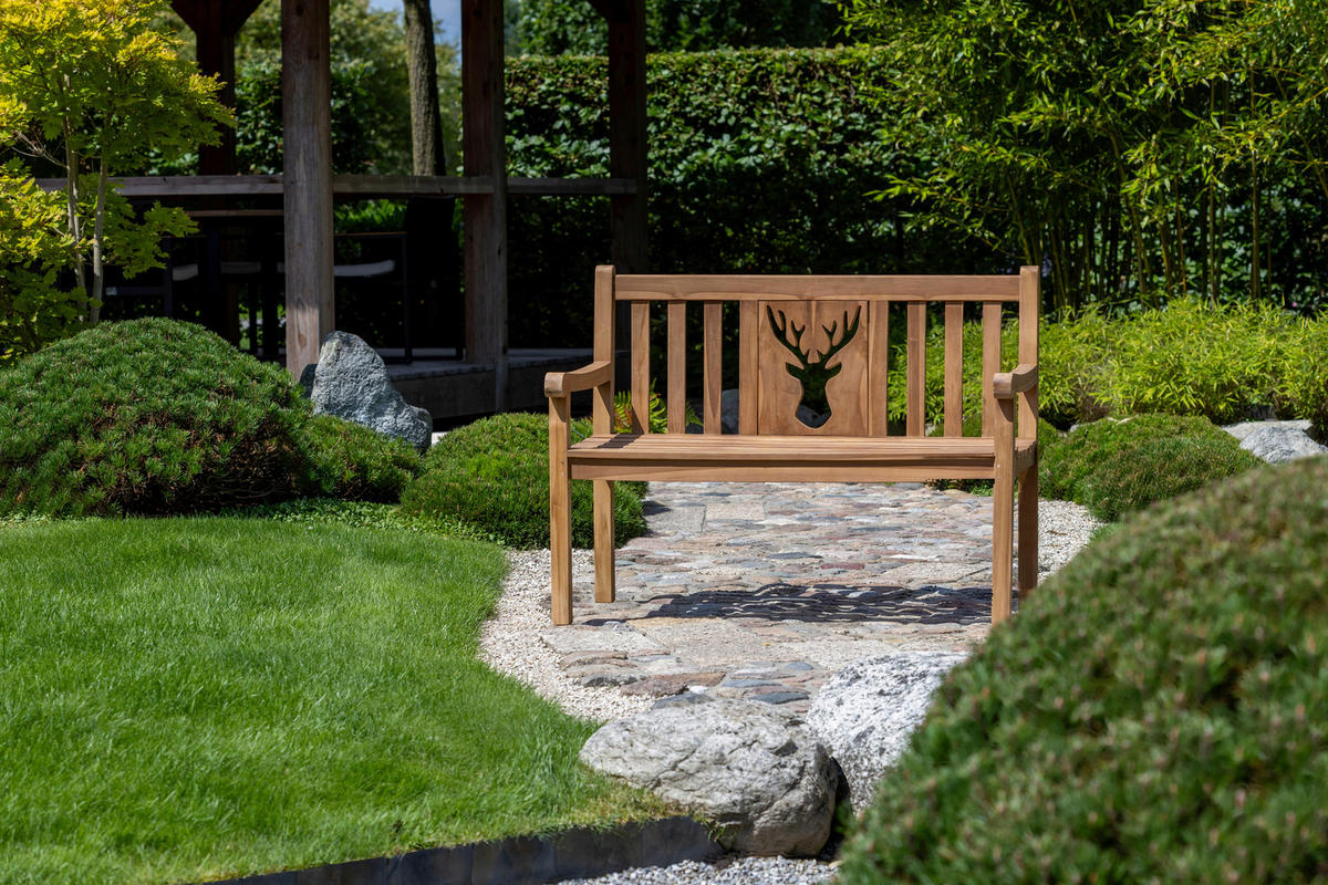 deVries Gartenbank Woodie natur Teakholz B/H/T: ca. 120x89x60 cm Woodie - natur (120,00/89,00/60,00cm) - deVries