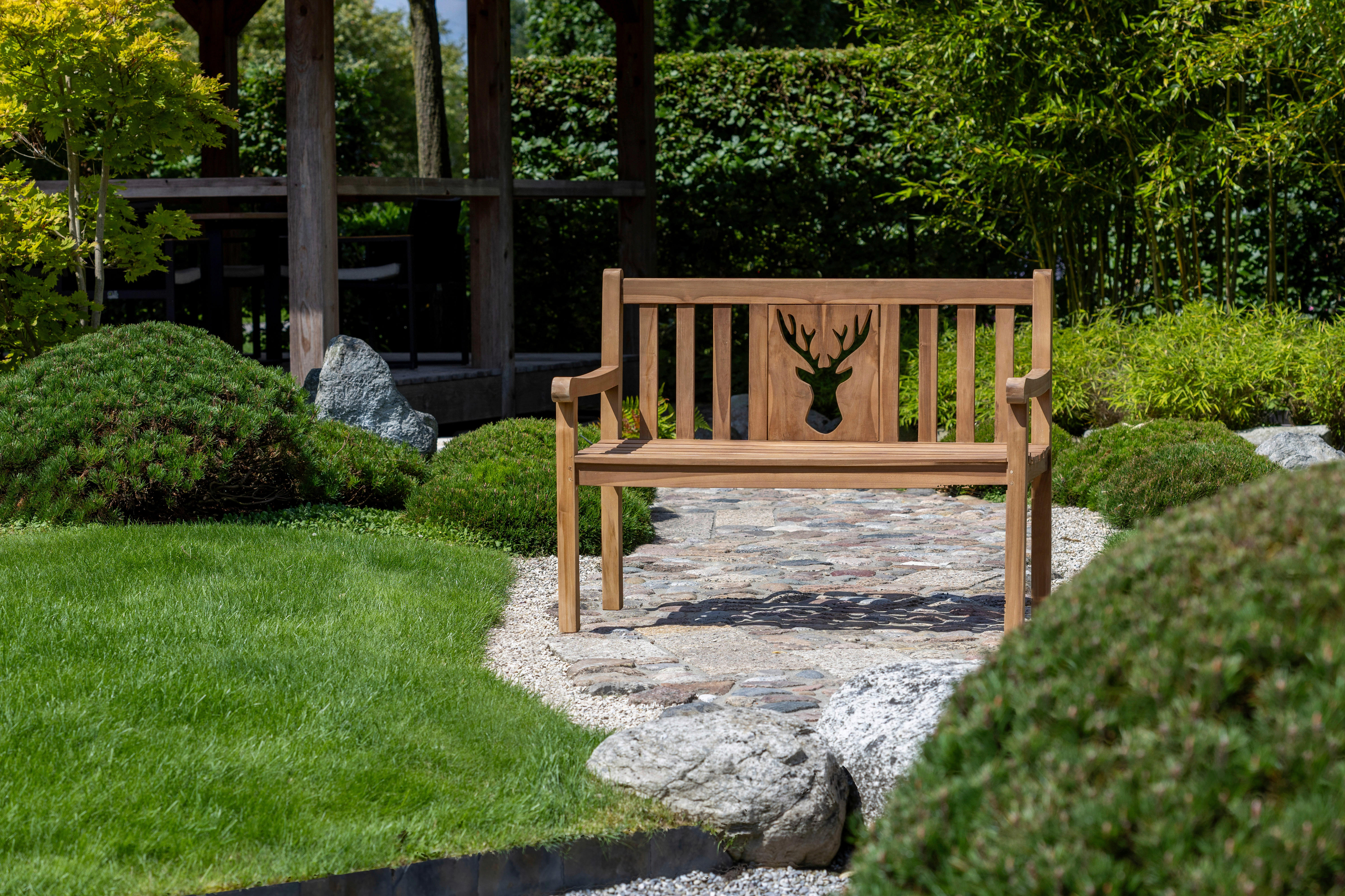 Thumbnail - deVries Gartenbank Woodie natur Teakholz B/H/T: ca. 120x89x60 cm