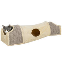 PawHut Katzentunnel beige Spanplatte B/H/L: ca. 38x29x107 cm Katzentunnel - beige (107,00/38,00/29,00cm) - PawHut