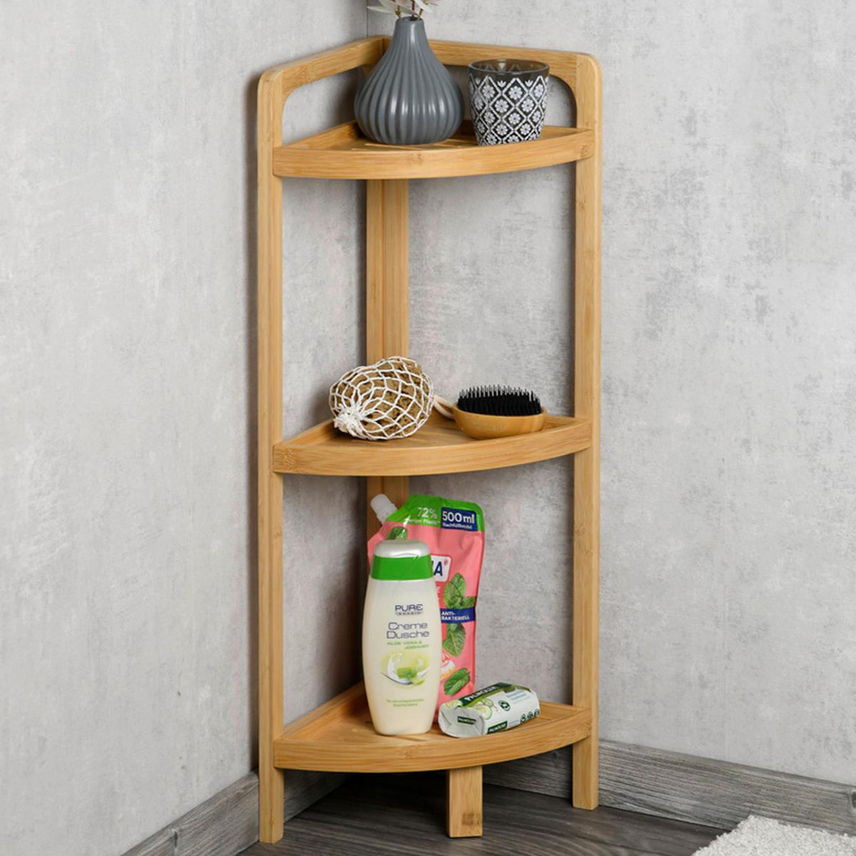 Kesper Eckregal natur Bambus B/H/L: ca. 23x70x23 cm Eckregal - natur (23,00/23,00/70,00cm) - Kesper