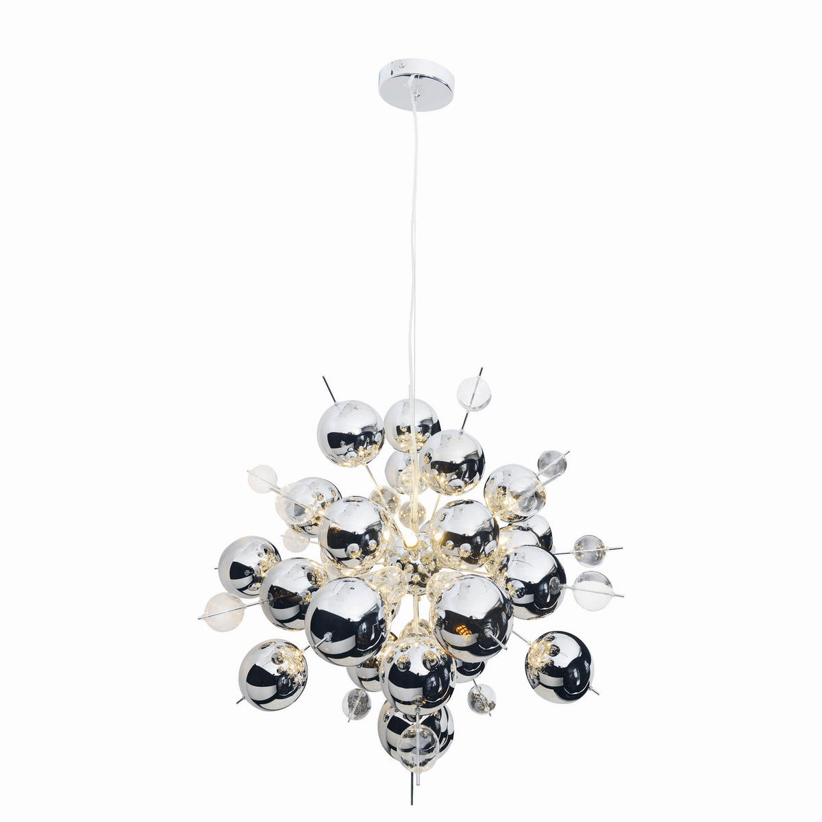 Näve Leuchten Pendelleuchte Chrom Glas Metall B/H/T/D: ca. 65x193x65x65 cm G9 10 Brennstellen EXPLOSION - Chrom (65,00/193,00/65,00cm) - Näve Leuchten
