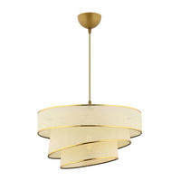 Opviq Pendelleuchte gold weiß Baumwolle Metall B/H/L: ca. 40x72x40 cm E27 1 Brennstellen Couper Hazeran - gold/weiß (40,00/40,00/72,00cm) - Opviq