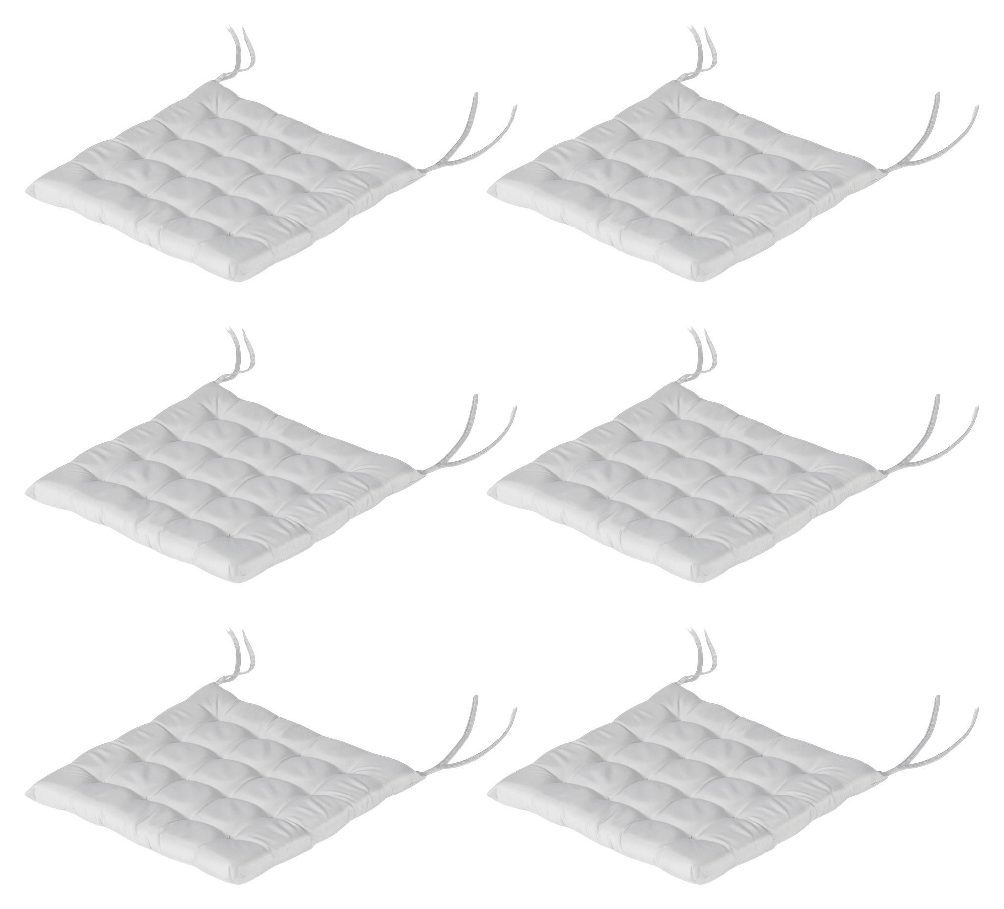 Outsunny Auflagen 6er-Set hellgrau Polyester B/H/L: ca. 40x4x40 cm Auflagen 6er-Set - hellgrau (40,00/40,00/4,00cm) - Outsunny