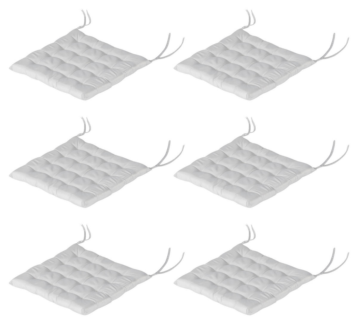 Outsunny Auflagen 6er-Set hellgrau Polyester B/H/L: ca. 40x4x40 cm Auflagen 6er-Set - hellgrau (40,00/40,00/4,00cm) - Outsunny