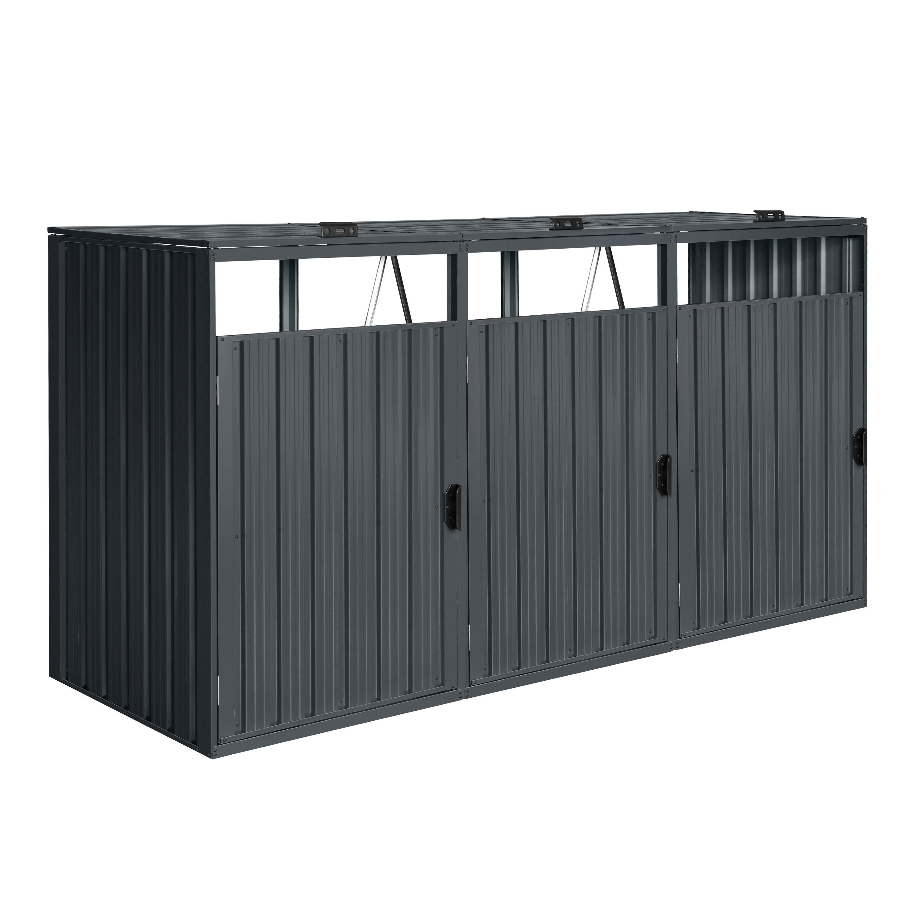 AXI Outdoor Living Mülltonnenbox Owen anthrazit B/H/L: ca. 80x122x240 cm Owen - anthrazit (240,00/80,00/122,00cm) - AXI Outdoor Living