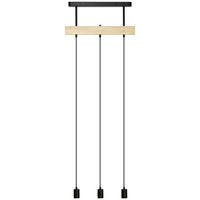 HOMCOM Pendelleuchte schwarz Metall Holz B/H/T: ca. 8x33x50 cm Pendelleuchte B31-435V90BK - schwarz (8,00/33,00/50,00cm) - HOMCOM