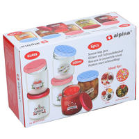 alpina Schraubgläser-Set mehrfarbig Schraubgläser_6erSet - mehrfarbig (7,00/7,00/7,50cm) - alpina