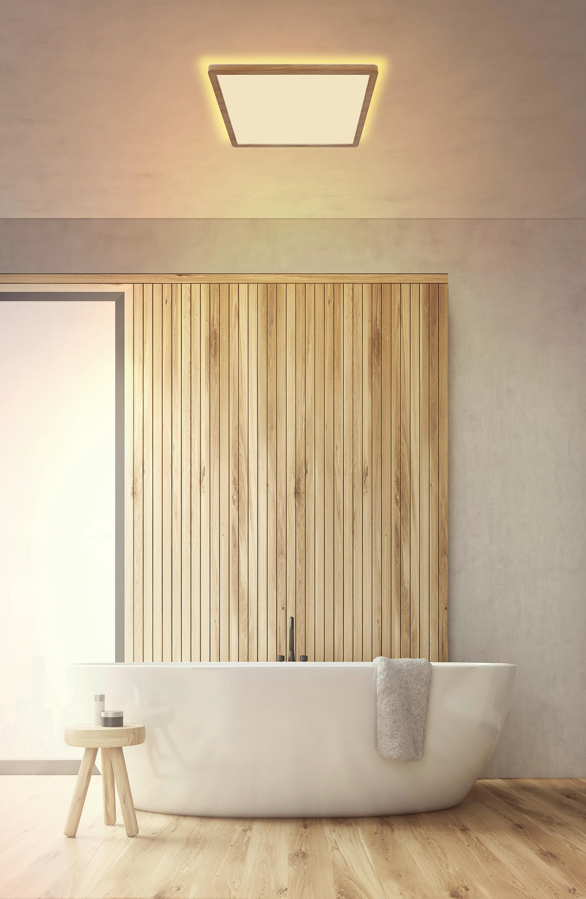GLOBO LED-Deckenleuchte braun Opal Kunststoff B/H/T: ca. 29,4x2,5x29,4 cm SAPANA - braun/Opal (29,40/2,50/29,40cm) - GLOBO