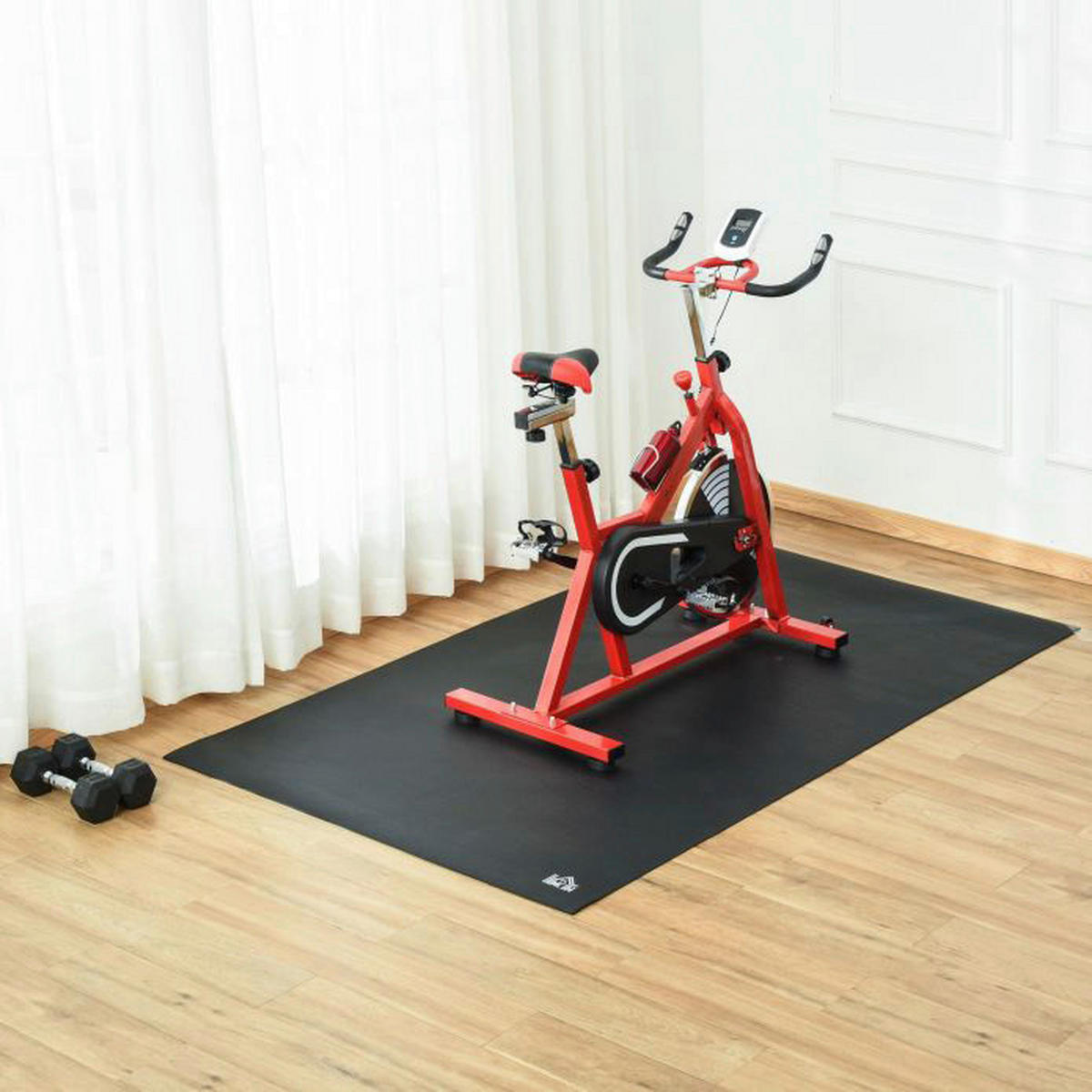 HOMCOM Fitnessmatte schwarz PVC B/H/L: ca. 90x6x180 cm Fitnessmatte - schwarz (180,00/90,00/6,00cm) - HOMCOM