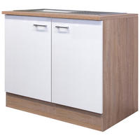 Spülenschrank Samoa weiß Eiche Nachbildung B/H/T: ca. 100x85x60 cm Samoa - Eiche/weiß (100,00/85,00/60,00cm) - Flex-Well