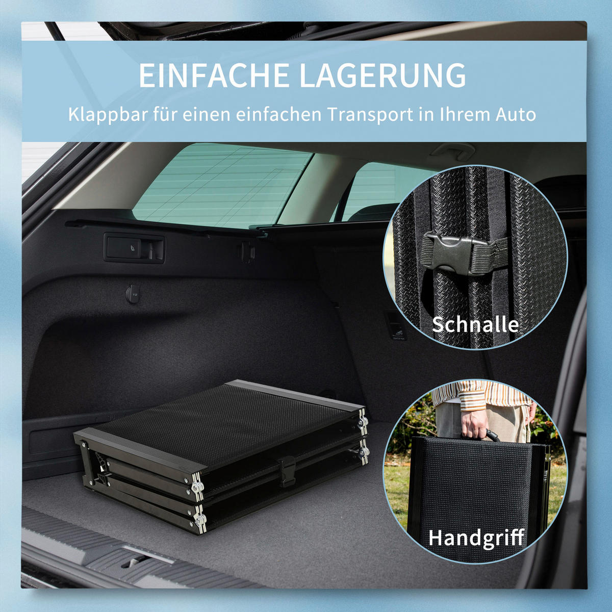 PawHut Klappbare Haustierrampe schwarz Aluminium B/H/L: ca. 43,5x158x2,5 cm Haustierrampe - schwarz (2,50/43,50/158,00cm) - PawHut