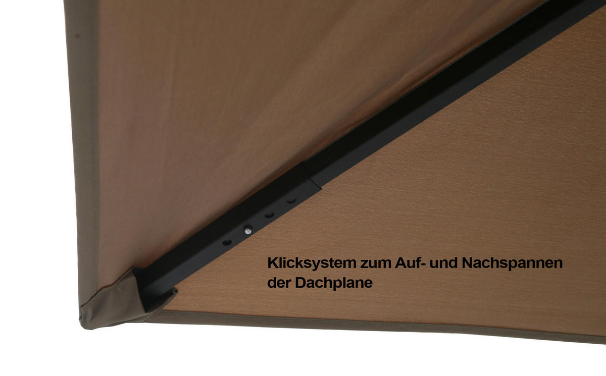 Grasekamp Pavillon Amalfi Flex taupe Stahl B/H/L: ca. 300x253x300 cm Amalfi Flex - taupe (300,00/300,00/253,00cm) - Grasekamp