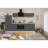 Respekta Küchenblock Amanda grau Hochglanz B/H/T: ca. 270x200x60 cm Amanda - weiß/Edelstahloptik (270,00/200,00/60,00cm) - Respekta