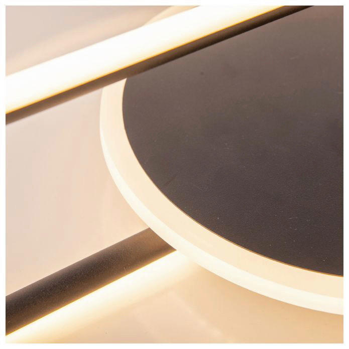 Näve Leuchten LED Deckenleuchte NV1384822 schwarz Metall B/H/L: ca. 54x13x54 cm null 1 Brennstellen Brendan - schwarz (54,00/54,00/13,00cm) - Näve Leuchten