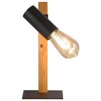 Just Light Tischleuchte PILON 15164-18 natur schwarz Holz Metall B/H/T: ca. 13x32,5x13,5 cm E27 1 Brennstellen PILON - natur/schwarz (13,00/32,50/13,50cm) - Just Light