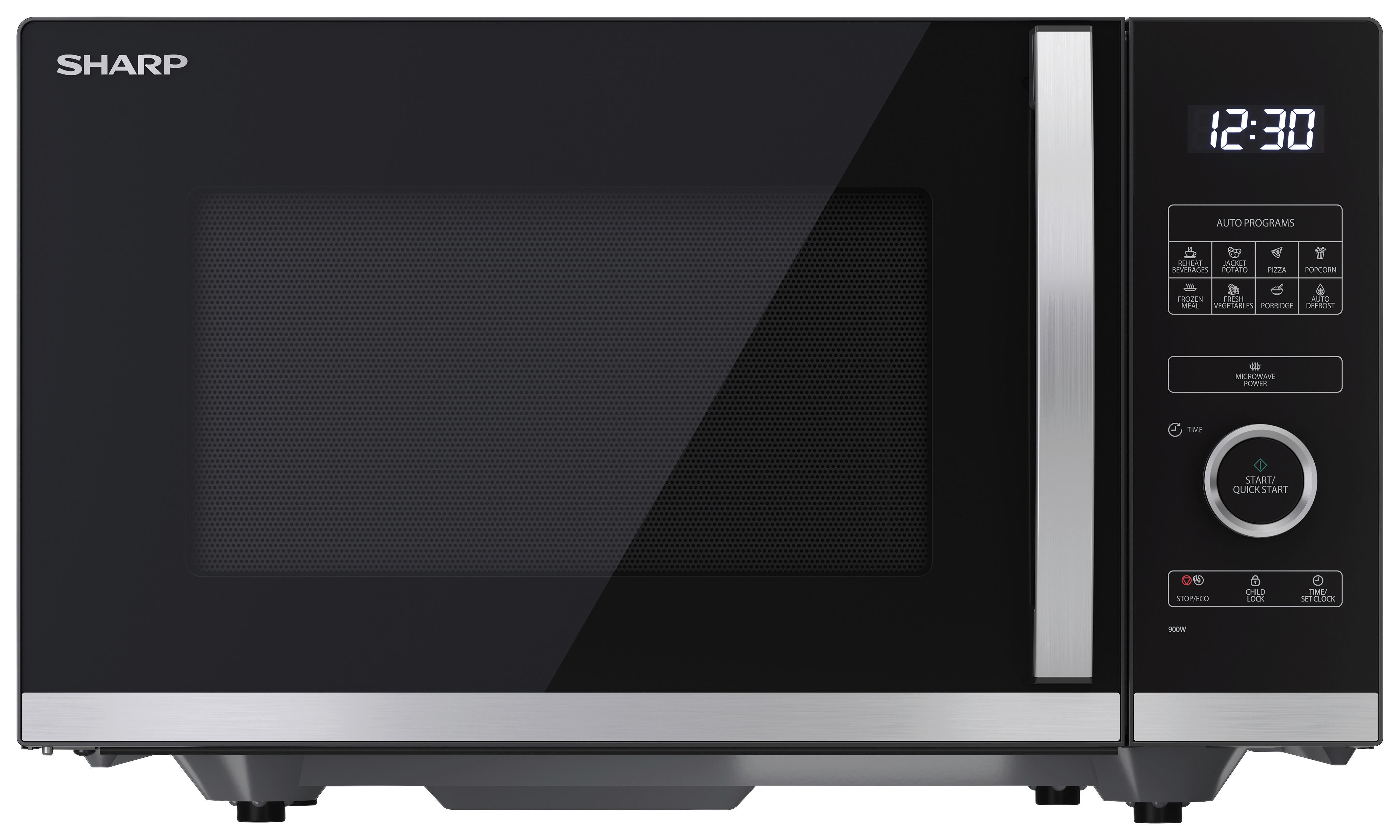 Sharp Mikrowelle YC-QS254AE-B schwarz Stahl B/H/T: ca. 49x28,8x39,5 cm Mikrowelle YC-QS254AE-B Sharp - schwarz (49,00/28,80/39,50cm) - Sharp