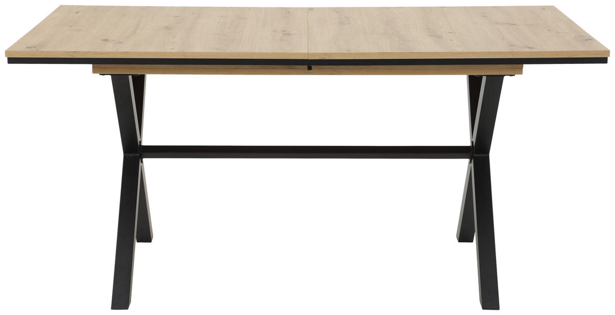 Esstisch KARINA Eiche Artisan Nachbildung schwarz pulverbeschichtet B/H/T: ca. 160x76x90 cm KARINA - Eiche/schwarz (160,00/76,00/90,00cm) - Hela