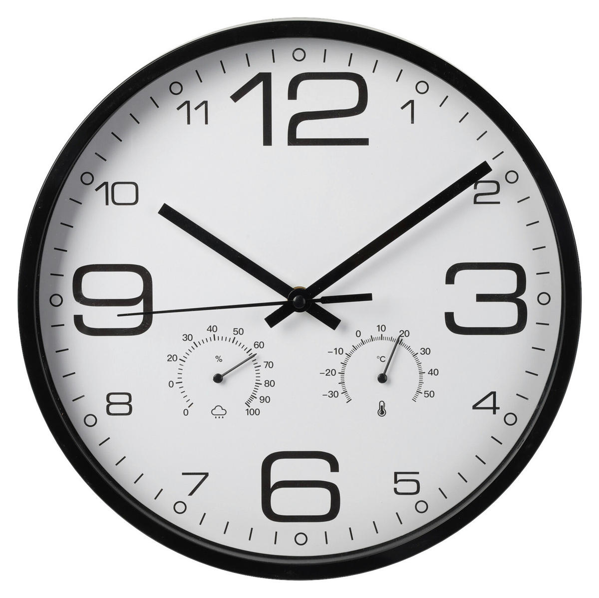Wanduhr weiß D: ca. 31 cm Wanduhr_Wetterstation - weiß/schwarz (31,00cm)