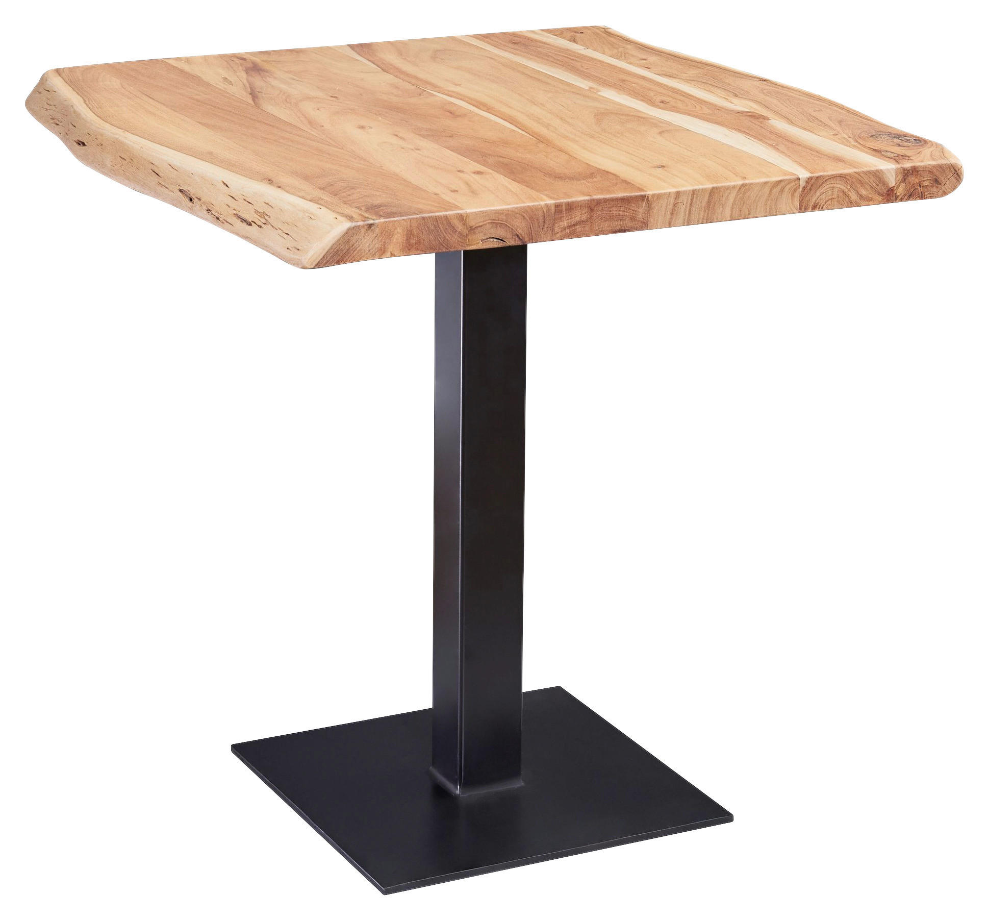 Esstisch natur schwarz pulverbeschichtet B/H/T: ca. 80x75x75 cm Esszimmertisch - natur/schwarz (80,00/75,00/75,00cm) - Wohnling